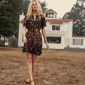 Doen Mira Campagne Black Floral Dress Sz. Small Worn Once